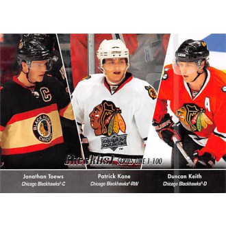 Řadové karty - Toews Jonathan, Kane Patrick, Keith Duncan - 2010-11 Upper Deck No.199