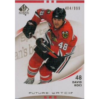Řadové karty - Kočí David - 2007-08 SP Authentic No.169