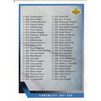 Řadové karty - Checklist 207-256 - 1993-94 Upper Deck No.310