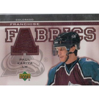 Jersey karty - Kariya Paul - 2003-04 Upper Deck Franchise Fabrics No.FF-PK