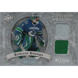 Jersey karty - Luongo Roberto - 2008-09 Artifacts Treasured Swatches Dual Silver No.TSD-LU