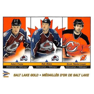 Insertní karty - Blake Rob, Niedermayer Scott, Foote Adam - 2002-03 McDonalds Pacific Salt Lake Gold No.2