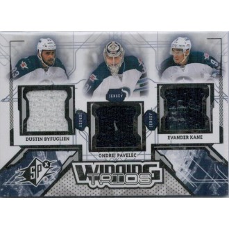 Jersey karty - Byfuglien Dustin, Pavelec Ondřej, Kane Evander - 2013-14 SPx Winning Trios No.W3-JETS