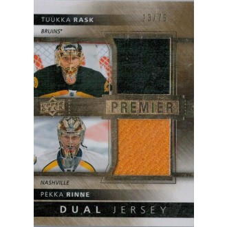 Jersey karty - Rask Tuukka, Rinne Pekka - 2014-15 Premier Duals No.PQ2-KK