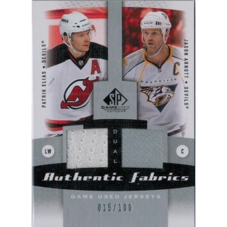 Jersey karty - Eliáš Patrik, Arnott Jason - 2010-11 SP Game Used Authentic Fabrics Dual No.AF2-AE