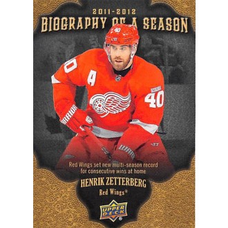 Insertní karty - Zetterberg Henrik - 2011-12 Upper Deck Biography of a Season No.BOS26