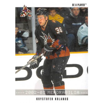 Řadové karty - Kolanos Krystofer - 2002-03 BAP Memorabilia No.78