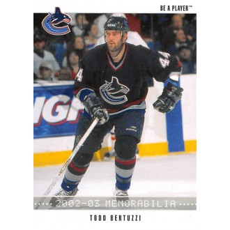 Řadové karty - Bertuzzi Todd - 2002-03 BAP Memorabilia No.114