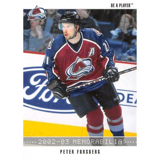 Řadové karty - Forsberg Peter - 2002-03 BAP Memorabilia No.128