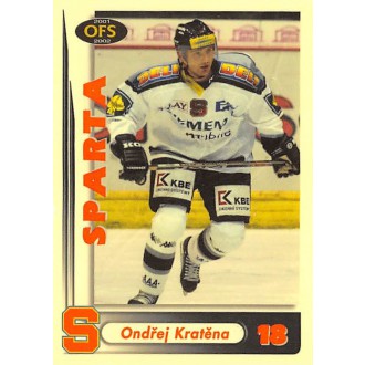 Extraliga OFS - Kratěna Ondřej - 2001-02 OFS Insert RED žlutá No.RE19D