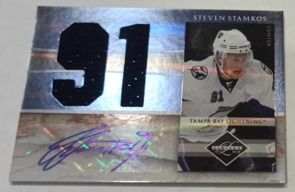 Podepsané karty - Stamkos Steven - 2010-11 Limited Jumbo Materials Jersey Numbers Signatures No.21 A3