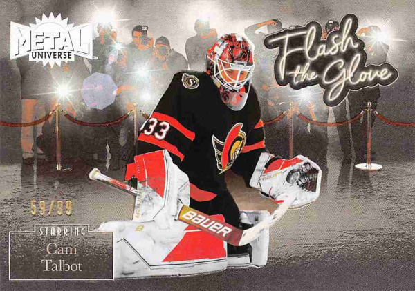 Insertní karty - Talbot Cam - 2022-23 Skybox Metal Universe Flash the Glove Gold No.FL23