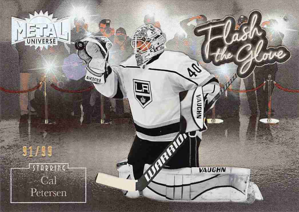 Insertní karty - Petersen Cal - 2022-23 Skybox Metal Universe Flash the Glove Gold No.FL35