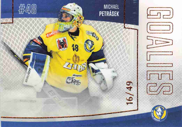 Goal Cards - Petrásek Michael - 2022-23 Goal Cards Chance liga Goalies Bronze No.G-9