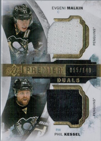 Jersey karty - Malkin Evgeni, Kessel Phil - 2015-16 Premier Premier Duals Jerseys No.PD2-MK