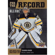 Rask Tuukka - 2019-20 Allure For the Record No.FR1