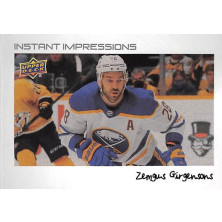 Girgensons Zemgus - 2022-23 Upper Deck Instant Impressions No.41