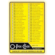 Checklist 401-500 - 2012-13 O-Pee-Chee No.500