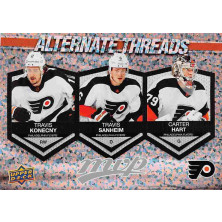 Konecny Travis, Sanheim Travis, Hart Carter - 2023-24 MVP Alternate Threads No.6