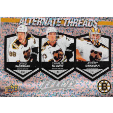Pastrňák David, McAvoy Charlie, Swayman Jeremy - 2023-24 MVP Alternate Threads No.17