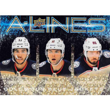 Gaudreau Johnny, Fantilli Adam, Marchenko Kirill - 2024-25 Upper Deck A-Lines Gold No.AL9