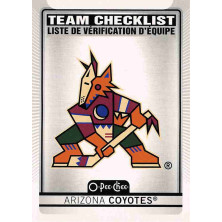 Arizona Coyotes Team Checklist - 2021-22 O-Pee-Chee No.552
