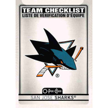San Jose Sharks Team Checklist - 2021-22 O-Pee-Chee No.574