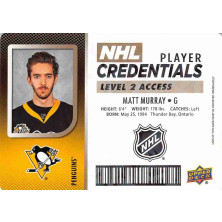 Murray Matt - 2017-18 MVP NHL Player Credentials Level 2 Access No.NHL-MM