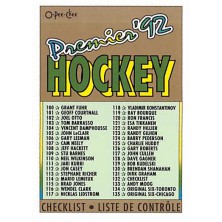 Checklist - 1991-92 OPC Premier No.198