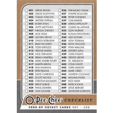 Checklist 401-500 - 2008-09 O-Pee-Chee No.500