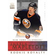 Mapletoft Justin - 2002-03 Crown Royale Rookie Royalty No.15