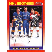 Sutter Ron, Sutter Brian, Sutter Rich - 1991-92 Score Canadian Bilingual No.268