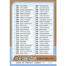 Checklist 301-400 - 2008-09 O-Pee-Chee No.499