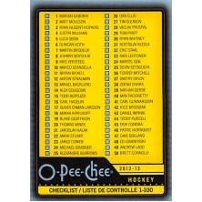 Checklist 1-100 - 2012-13 O-Pee-Chee Black Rainbow No.496