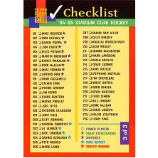 Checklist 181-270 - 1994-95 Stadium Club No.3