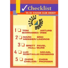 Checklist Dynasty Destiny - 1994-95 Stadium Club No.NNO